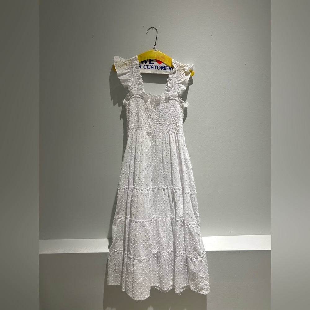 Hill House Nap Dress - White Swiss Dot (Size S)